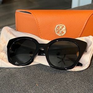 Tory Burch Black Sunglasses with Orange Case